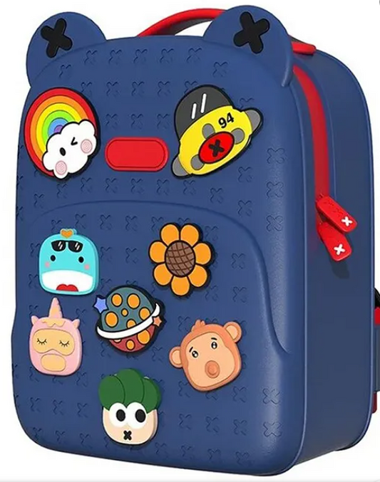 Backpack Kawaii Starry Blue Backpack With DIY Pattern Patch Adjustable Straps Premium  Bags