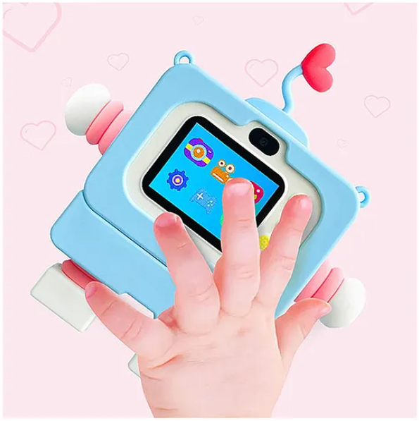 Digital Handy Portable Cute Love Robot Camera Full HD 1080P 2.0 Screen with Inbuilt Games Kids Camera - Multicolor
