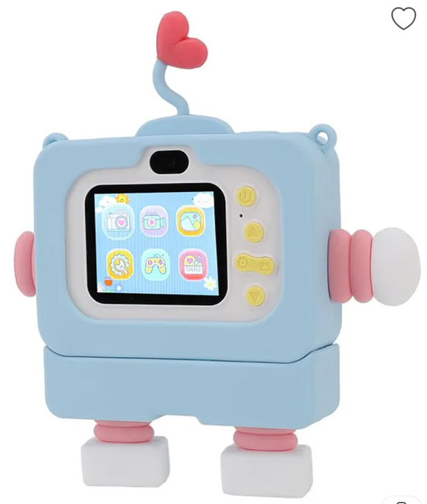 Digital Handy Portable Cute Love Robot Camera Full HD 1080P 2.0 Screen with Inbuilt Games Kids Camera - Multicolor