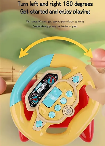 Musical Toys For Kids Multifunctional Steering Wheel Toys With Lights And Music Baby Turn And Learn Driver With Mini Steering Wheel Toys Early Learning Educational Kids Toys Driving Simulation Toy - (Pack of 1 - Color May Vary)