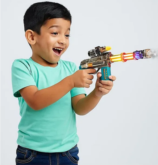 Rocky's Combat Gun Toys For Kids With Smoke Effects, Vibration, Lights & Sound Fun Entertainment Smoke Spray Gun Kids Toys (Pack of 1 Color May Vary)