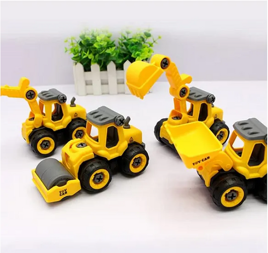 Removable And Assembly DIY Construction Engineering Car Toy With Screwdriver For Kids And Toddlers 4 Peces - Multicolor