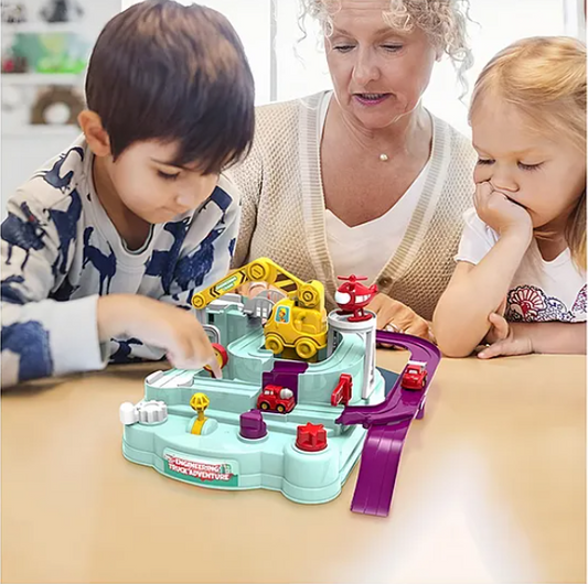 Car Engineering Truck Adventure Race Track Toys For Kids With Parking Lot-Playsets Simulating Car Toys For Kids Multicolor