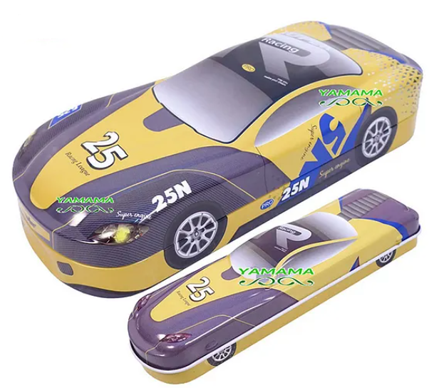 2 in 1 Super Car Metal Pencil Box for Kids Color May Vary