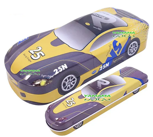 2 in 1 Super Car Metal Pencil Box for Kids Color May Vary