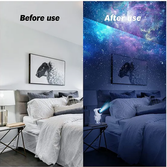 Astronaut Starry Night Light Projector Star Nebula Ceiling Sky Light Projector with Timer and Remote - Multicolor