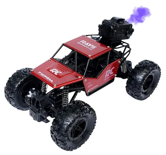 Smoke Car Remote Control Rock Crawler Mist Smoke Spray Function Car High Speed 1:18 RC Car Toys For Kids 2WD Off Road Vehicle Toy Car Monster Truck Rock Climbing Car Toy For Kids - Red