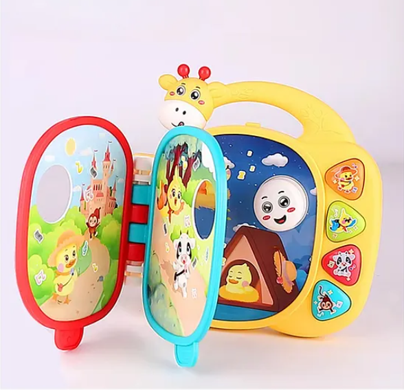 Giraffe Musical Storybook Toys With Lights And Soothing Music Fun Entertainment Kids Toys Educational Giraffe Learning Book Toy - Multicolor
