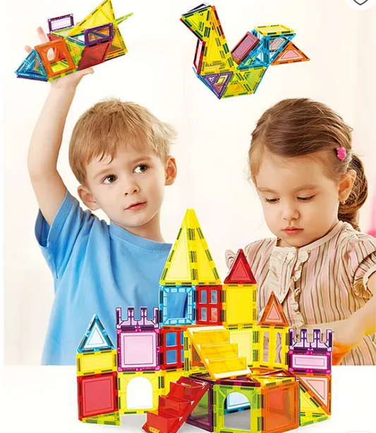 Magnetic Blocks Set 3D DIY Clear Magnetic Building Block Tiles For Kids Magnetic Construction Blocks Magnetic Tiles Toys For Kids Toddler Educational Toys 26 Pieces - Multicolor