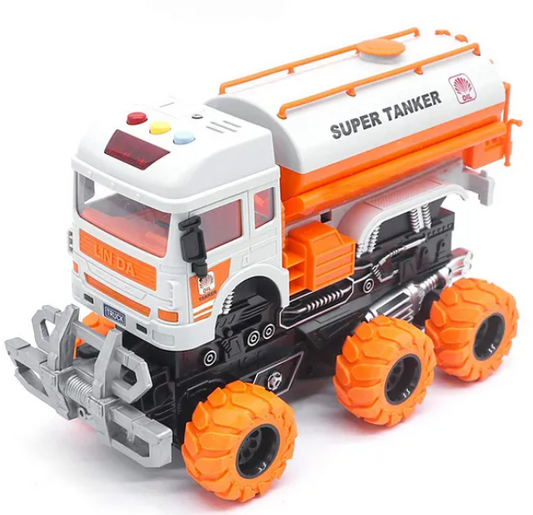 6x6 Friction Super Tanker Truck Toy - Orange