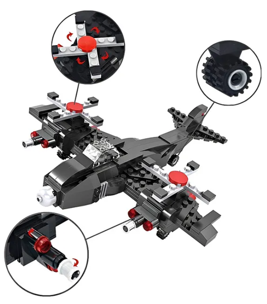 Building Blocks 3 In 1 Architect Air Fighter Bricks Blocks Toys For Kids Fun And Educational Toys For Kids 231 Pcs - Multicolor