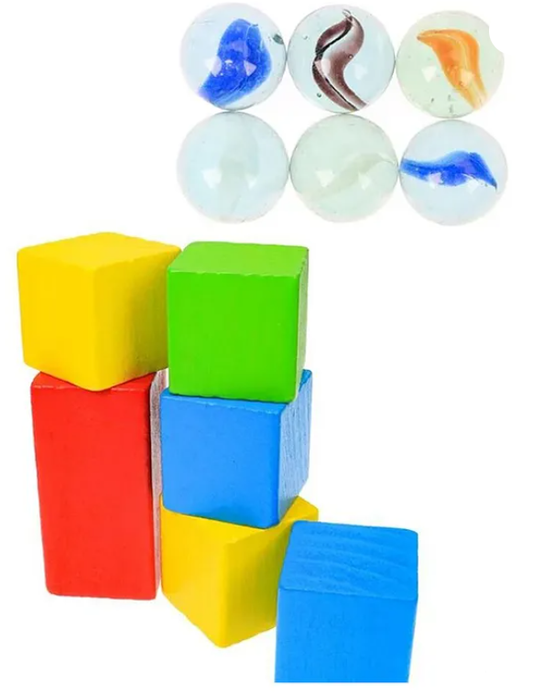 42-Piece Wooden Marble Run Block Set for Kids Fun Entertainment Educational Marble Building Blocks Toys For Kids - Multicolor