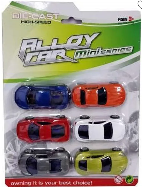 Die Cast Unbreakable Mini Alloy Metal Car Mini Series Pull Back Action Car Set of 6 Cars for Kids Pull Back Sport Car Set (Pack of 6) Color May Vary