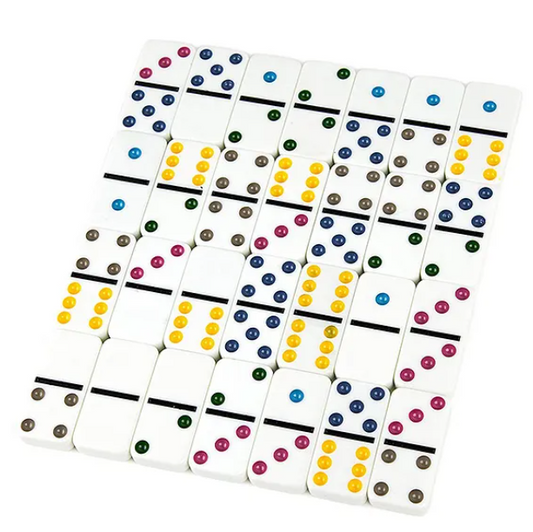 Domino Game Double Six Dot Color Dominoes 28 Pieces Domino Set For 2-4 Players Fun Entertaining Travel And Family Parties Game For Kids Adults And Friends Family Multicolor