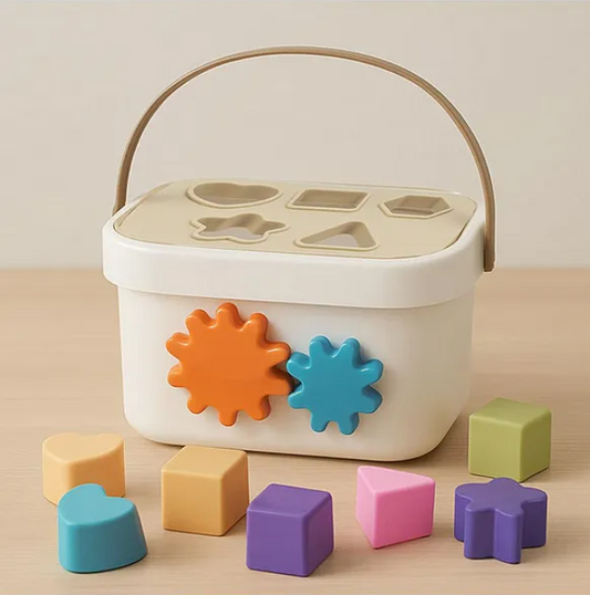 Baby's First Blocks Shape Sorter Toddler Toy With Colorful Shape Blocks Fun Development Educational Learning Activity Toy For Kids And Babies - Multicolor