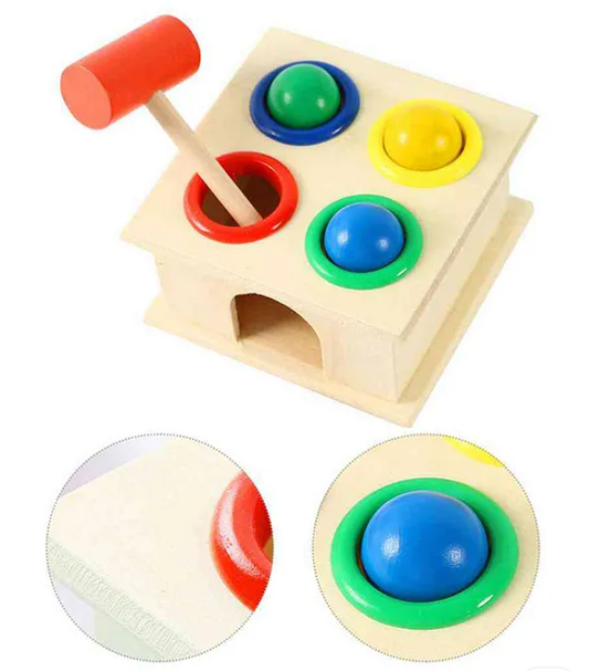 Wooden Hammer Case Game For Kids - Multicolour