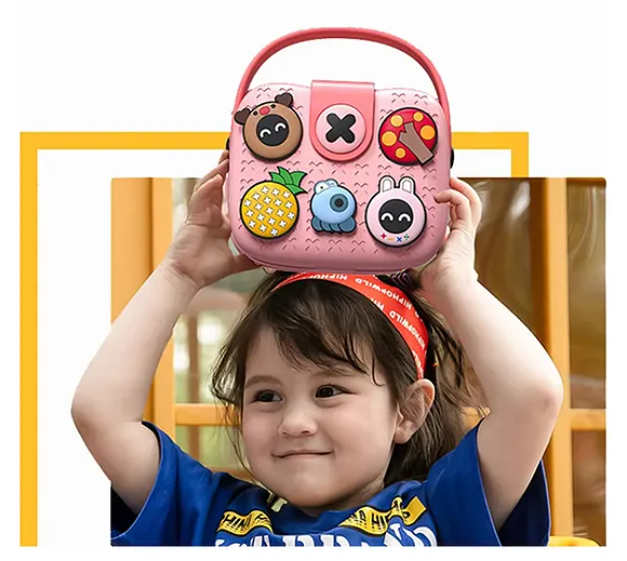 Kids Mini Purse Sling Bag with Trinkets | EVA Children Trendy Crossbody Bag for Kids with Adjustable Strap, Waterproof Design & Spacious Storage (Pack of 1 Color & Design May Vary)