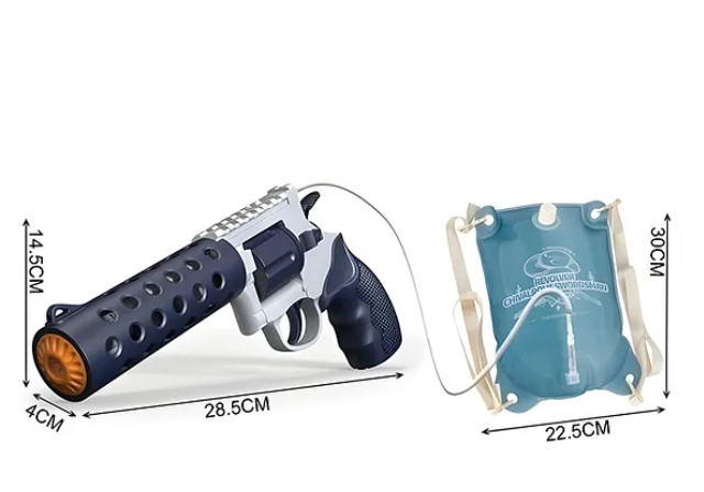 Realistic Water Gun Toys For Kids Electric Revolver Single Water Gun Toys With Water Backpack Repeater Automatic Water Spray Gun - Multicolor