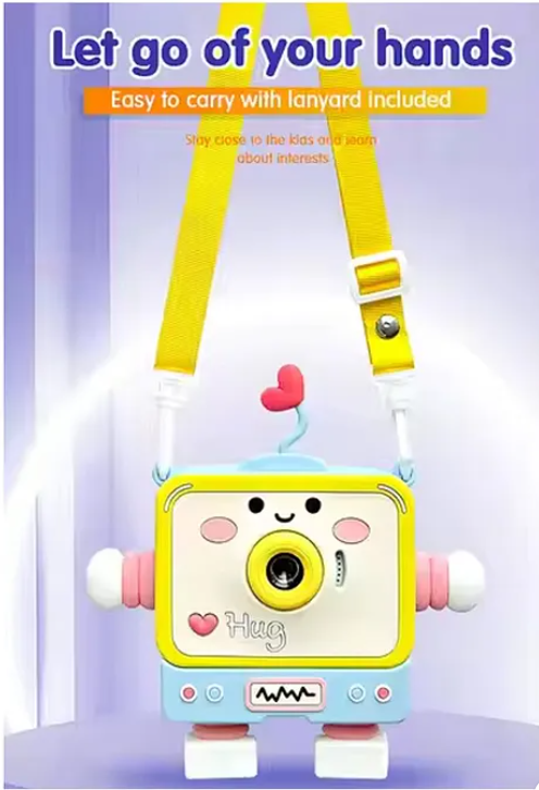 Digital Handy Portable Cute Love Robot Camera Full HD 1080P 2.0 Screen with Inbuilt Games Kids Camera - Multicolor