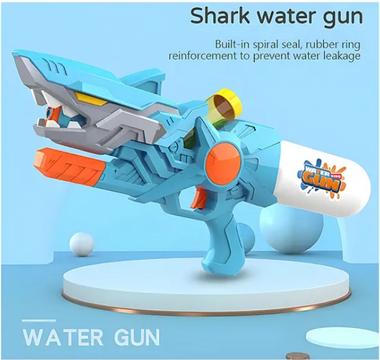Water Gun Toys For Kids Shark Water Gun Toy 570ml High Capacity Water Fighting Toy For Outdoors Swimming Holi Toys Kids Summer Plastic Big Shooting Shark High Power Animal Shape Water Gun Toy (Pack of 1 Color May Vary)