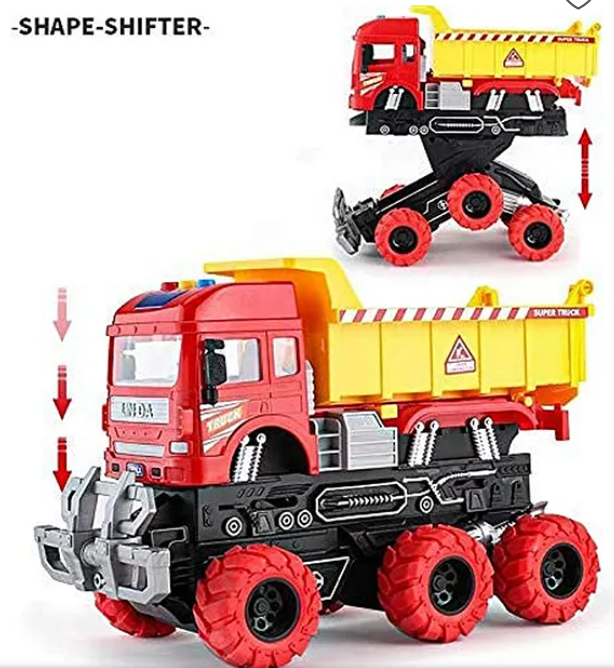 Friction Powered Dumper Truck Toy - Red & Yellow