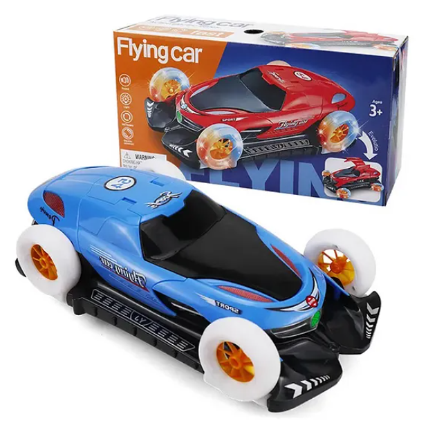Flying Car with 360 Degree Rotating Music and 4D Lights for Kids - Blue