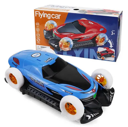 Flying Car with 360 Degree Rotating Music and 4D Lights for Kids - Blue