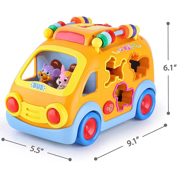Multi Activity School Bus with Light & Music - Multicolor
