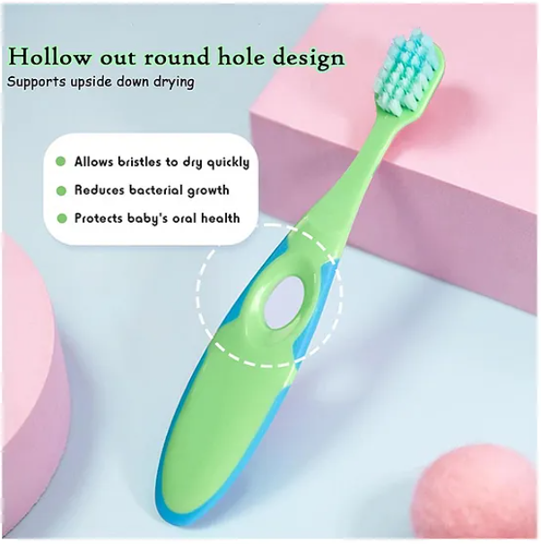 Kids Toothbrush Cute Pbt Soft Bristles Toothbrush Manual Toothbrush for Kids Colorful Ultrasoft Kids Toothbrush Pack of 3 - Multicolor