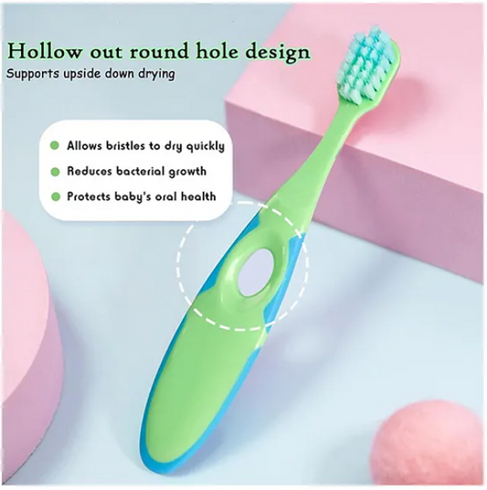 Kids Toothbrush Cute Pbt Soft Bristles Toothbrush Manual Toothbrush for Kids Colorful Ultrasoft Kids Toothbrush Pack of 3 - Multicolor