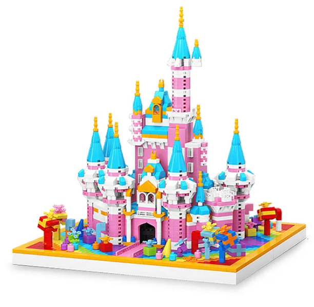 Rainbow Castle Building Blocks Architecture Building Bricks Assembly Toy For Kids 2988 Pieces - Multicolor