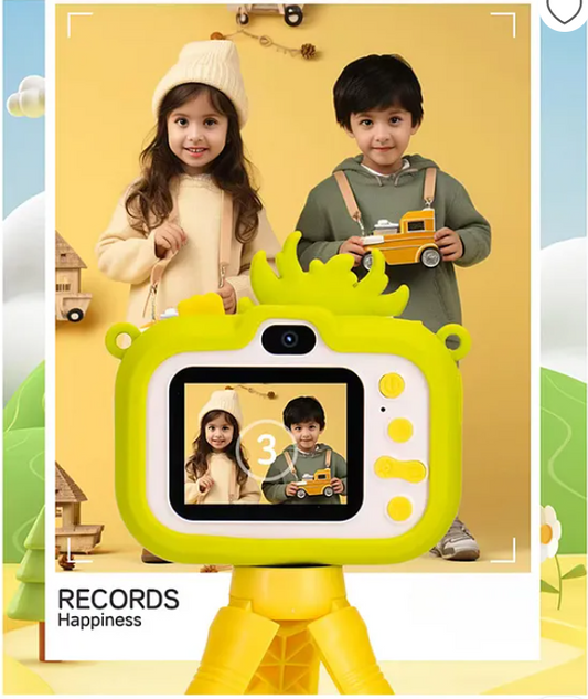 Digital Handy Portable Cute Cartoon Kids Camera Full HD 1080P 2.0 Screen with Inbuilt Games And Tripod Stand (Pack of 1 Color May Vary)