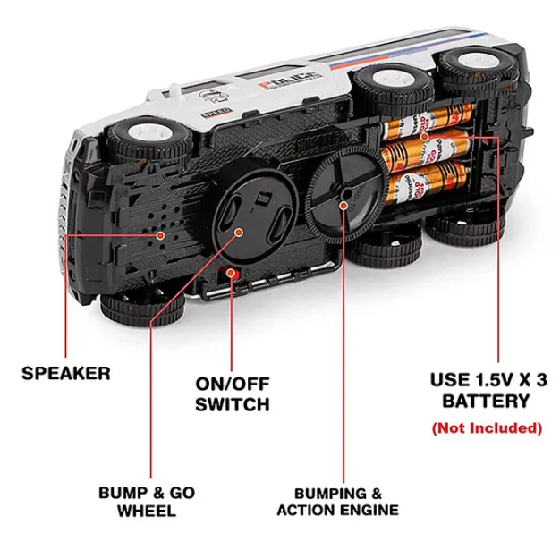 Police Car Toy for Kids with Light & Sound 360 Degree Rotating Bump and Go Action SUV Police Car with Siren and Light - (PACK OF 1)