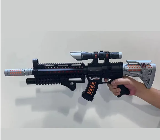 Musical Police Army Style Assault Gun Toys for Kids with Music, Lights and Laser Light Fun Entertainment Kids Toys - Multicolor