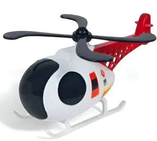 Die-cast Friction Powered City Rescue Fire Transport Car Trailer Truck Toys For Kids With Helicopter, Rescue Boat And Fire Transport Car - Multicolor