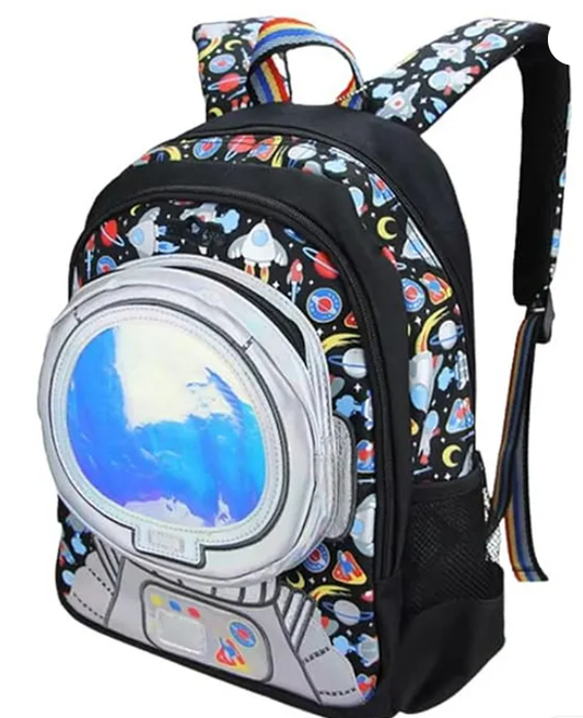 Astronaut Kids Backpack Miniature School Bags for Kids, Bags for Pre-Schoolers, Small Bags for School, Picnic, Travelling Bag for Toddlers Multicolor Height 14 Inch