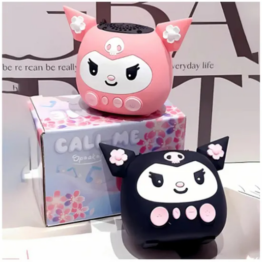 Yamama Kuromi Mini Bluetooth Speaker Cute & Portable Wireless Speaker with Powerful Sound | Kuromi Design, Compact & Travel-Friendly for Kids, Teens, and Adults- (Pack of 1 Color May Vary)