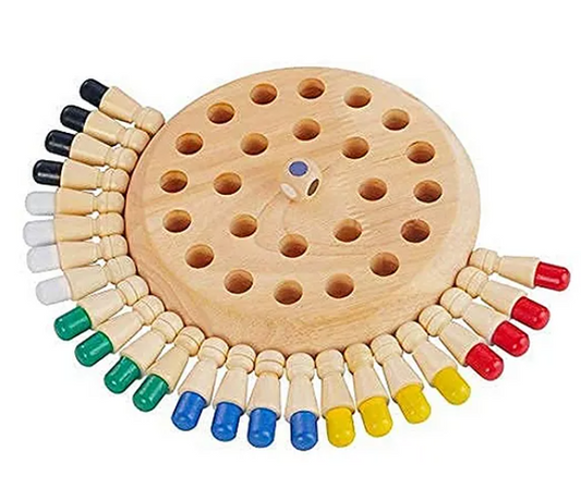 Wooden Brain Teaser With Maze Ball Board Game - Brown
