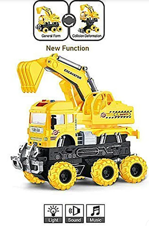 Friction Excavator Truck Toy - Yellow