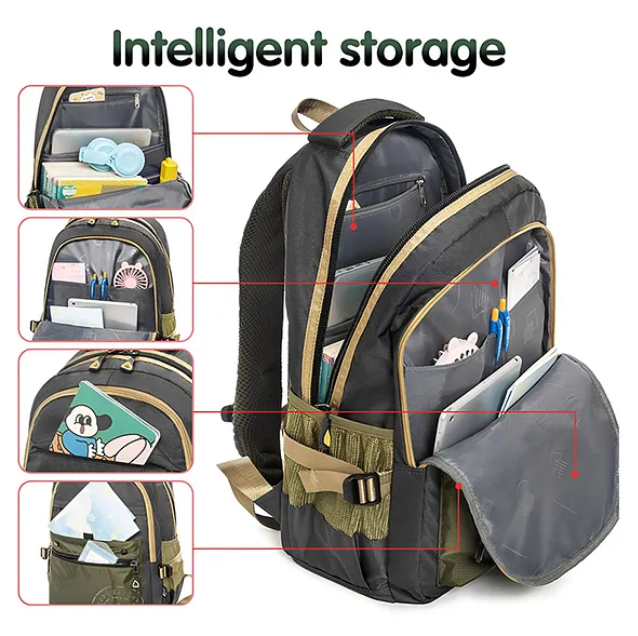 Backpacks Large Capacity Light Weight Laptop Stylish Durable Water-resistant Backpack With Adjustable Straps Premium Design Bag For School College Office Travel Hiking Backpacks (Height 18 Inch - Multicolor)