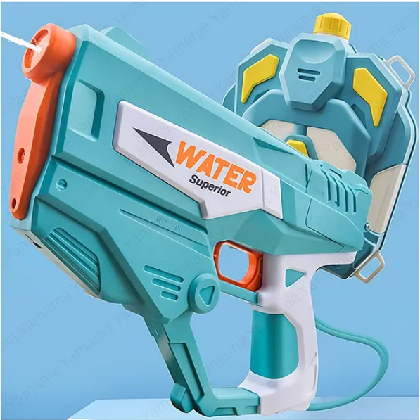 Automatic Water Gun Rechargeable, Long-Range High-Pressure holi water gun for Kids 1350ml Backpack -(Color May Vary)
