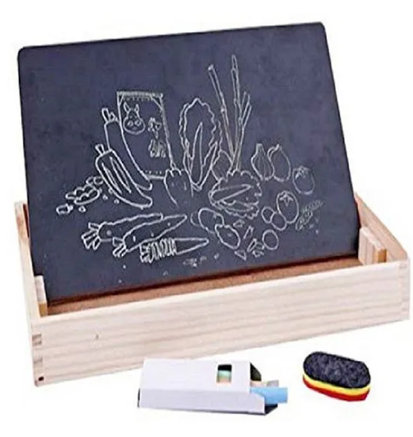 Wooden Multi Functional Learning Box - Beige & Multi Colour