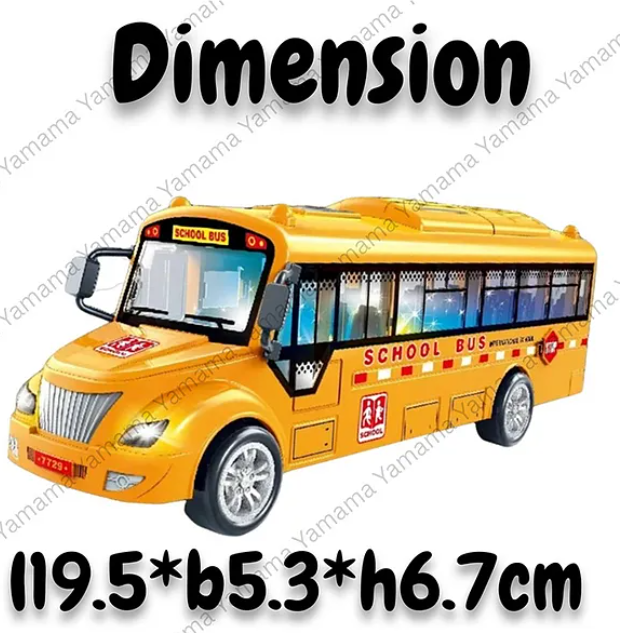 School Bus Toys For Kids With Opening Doors Lights And Sounds Friction Bus Vehicle Toys Fun Entertainment Kids Toys Die-cast Friction Toys - Multicolor