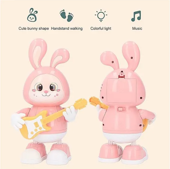 Rabbit Guitarist Cute Musician Musical Toy For Kids Dancing Bunny Musical Toys With Guitar On Hands Interactive Soothing Music And Lights Color May Vary