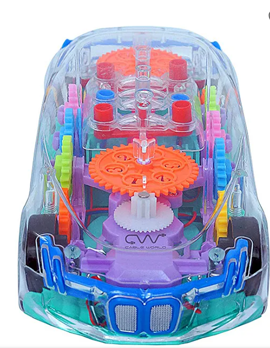 360 Degrees Rotating Transparent Concept Racing Car With Music & 3D Flashing Lights - Multicolor