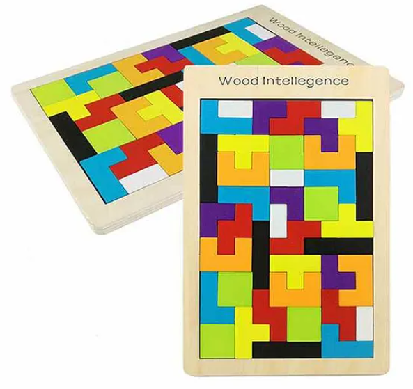 Tetris Russian Blocks Board Puzzle Multicolour - 40 Pieces