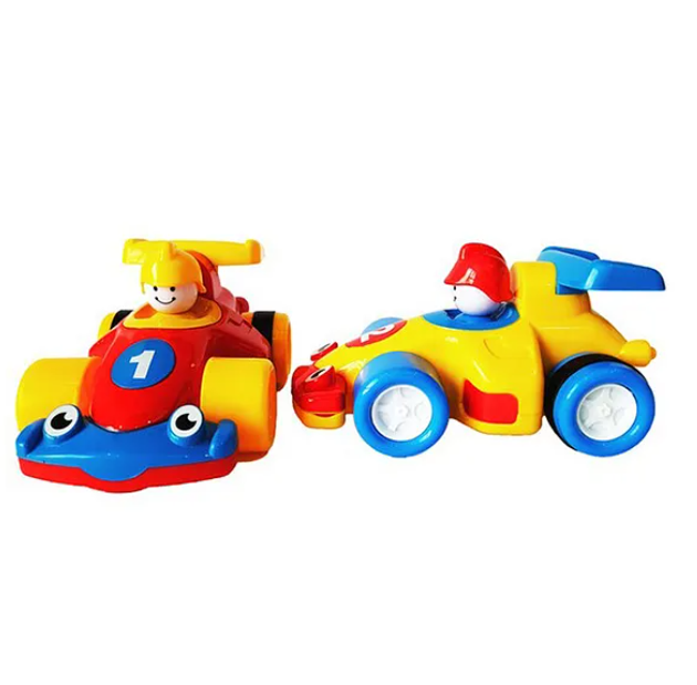 Turbo Twins Drag Racing Unbreakable Formula One Friction Power Car Toy For Kids Pack of 2 Multicolor