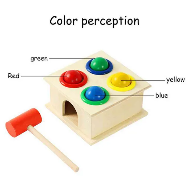 Wooden Hammer Case Game For Kids - Multicolour