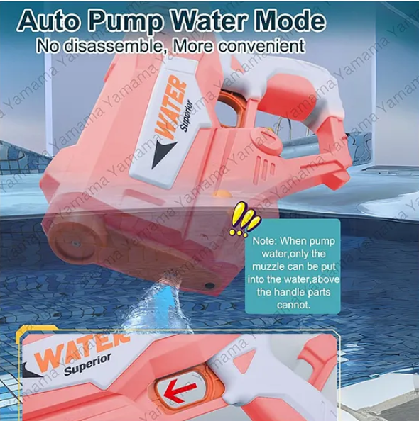 Automatic Water Gun Rechargeable, Long-Range High-Pressure holi water gun for Kids 1350ml Backpack -(Color May Vary)