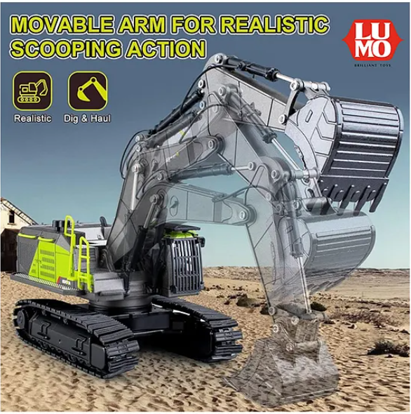 Friction Powered 360 Degree Rotating Crane Alloy Excavator Bulldozer Toys For Kids Construction Engineering Vehicle Model Kids Toys - Multicolor
